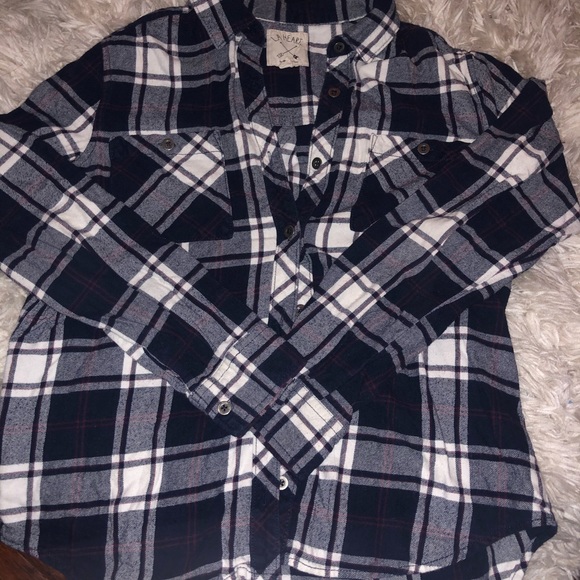 Navy blue & white la hearts pacsun flannel - Picture 1 of 3